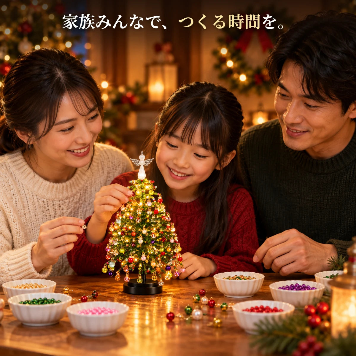 きらりツリー™｜光るビーズのクリスマスツリー手作りキット